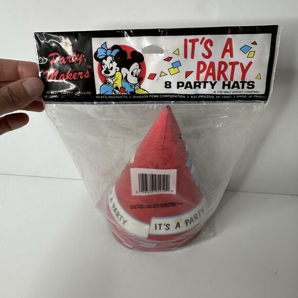9 Vintage Disney Party Hats Mickey Minnie Goofy Junk Journal Photo Booth Prop - Picture 4 of 15
